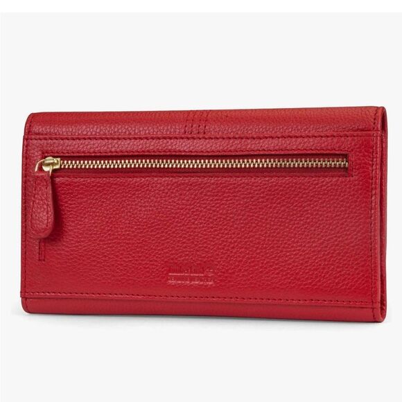 Timberland Leather RFID Flap Wallet Clutch Organizer, Cherry (Pebble) - Picture 3 of 16
